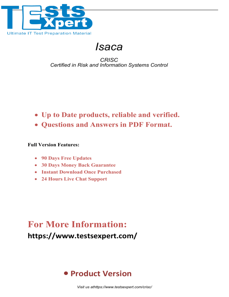 Trustworthy CRISC Exam Content, ISACA Brain Dump CRISC Free