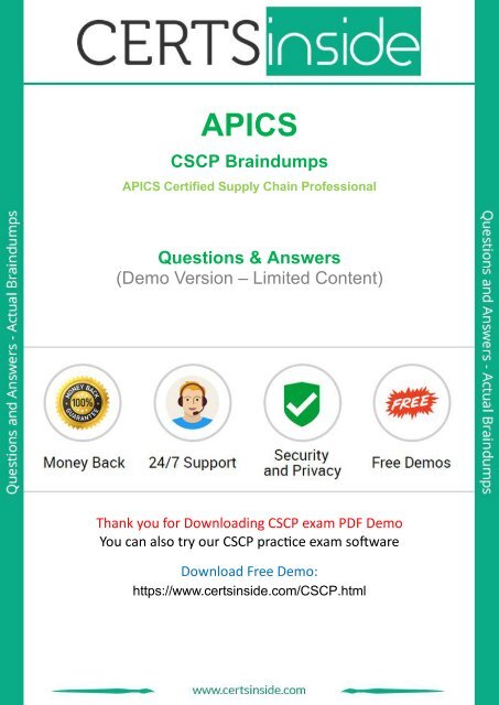 APICS Real CSCP Testing Environment & CSCP New Practice Materials