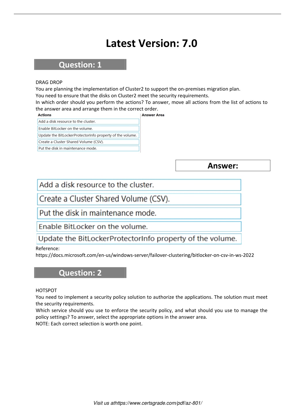 Microsoft AZ-801 Free Sample Questions - AZ-801 Reliable Guide Files