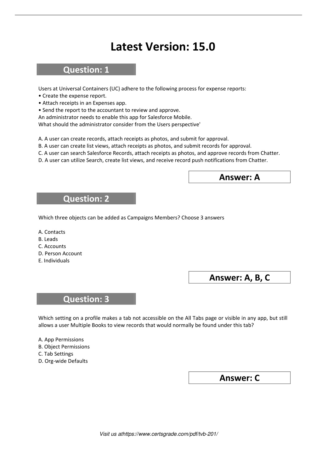 Salesforce Valid Test TVB-201 Tutorial, TVB-201 Valid Practice Materials