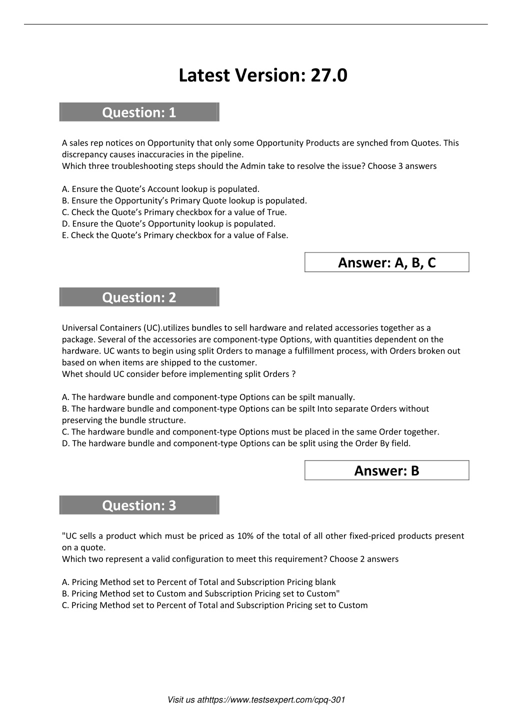 2024 Valid CPQ-301 Test Cram, CPQ-301 Reliable Dumps Pdf | Configure and Administer a Salesforce CPQ Solution Exam Questions Pdf