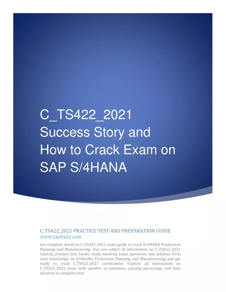 C_TS462_2021 Exam Review & Relevant C_TS462_2021 Answers - C_TS462_2021 Valid Test Syllabus