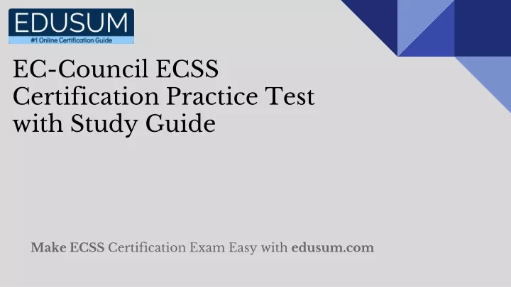 ECSS Reliable Exam Registration - Valid ECSS Test Guide