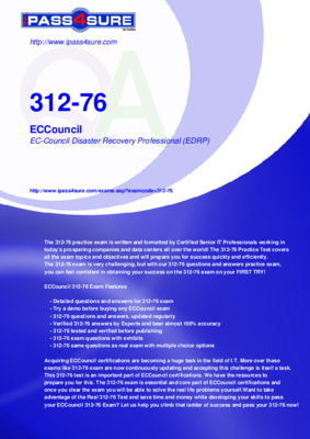 312-76 Pass4sure, EC-COUNCIL Valid Braindumps 312-76 Pdf