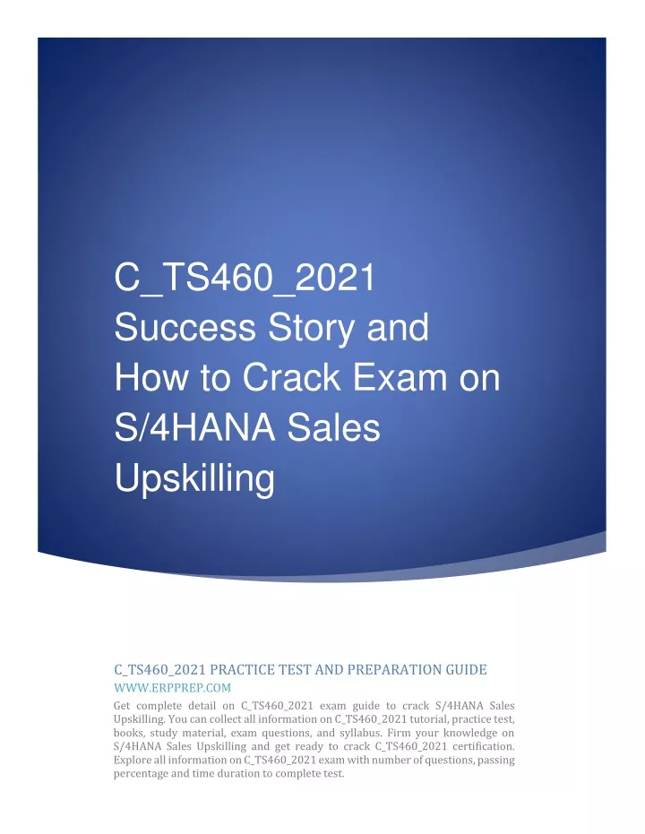 C_TS462_1909 Latest Exam Question | SAP Latest Braindumps C_TS462_1909 Book