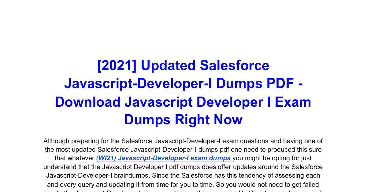 Salesforce JavaScript-Developer-I Reliable Test Simulator - JavaScript-Developer-I Valid Test Simulator