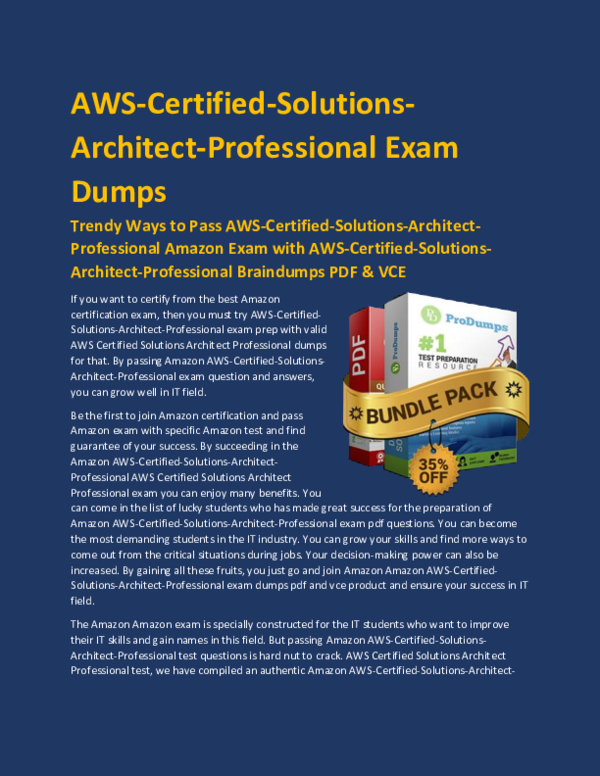 Amazon Exam Dumps AWS-Solutions-Architect-Professional Pdf - Latest AWS-Solutions-Architect-Professional Test Objectives