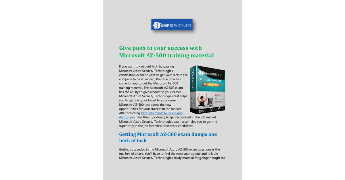 AZ-500 Valid Dumps Sheet - Microsoft AZ-500 Study Material