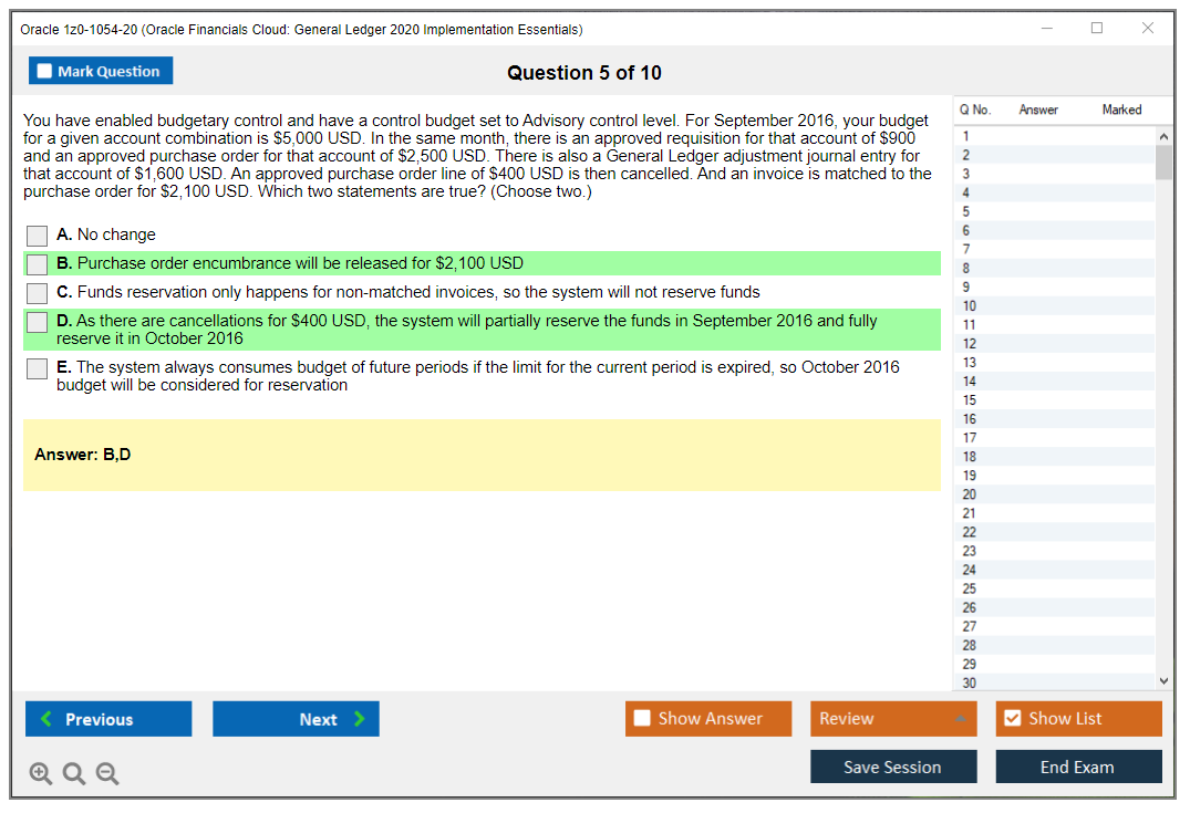 Oracle Mock 1z0-1054-22 Exam | 1z0-1054-22 Valid Exam Answers & 1z0-1054-22 Free Test Questions