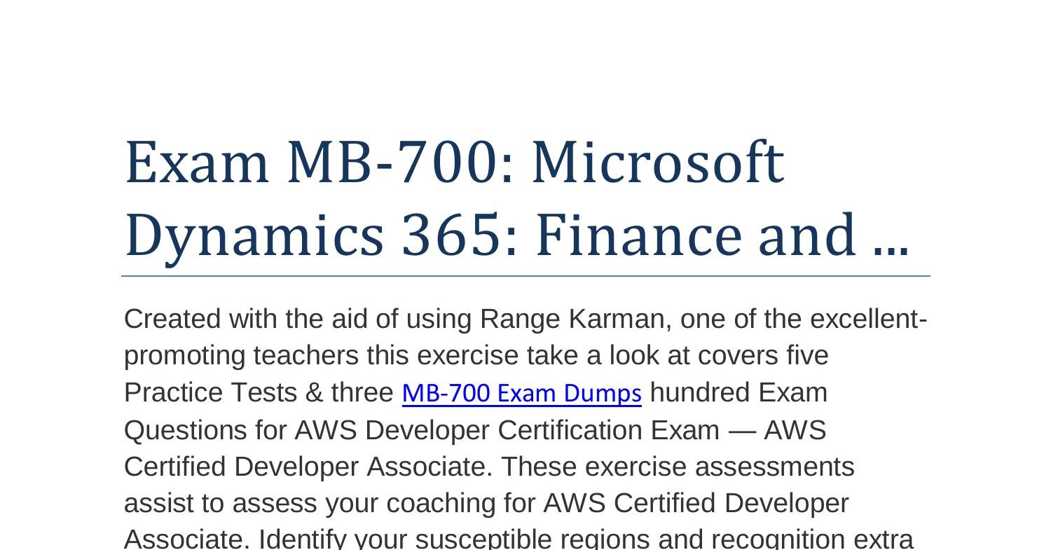 Microsoft New MB-700 Dumps Questions, Exam MB-700 Cram | MB-700 Online Training Materials