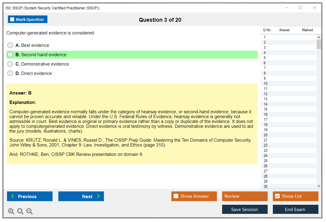 ISC Test SSCP Testking & SSCP Detail Explanation