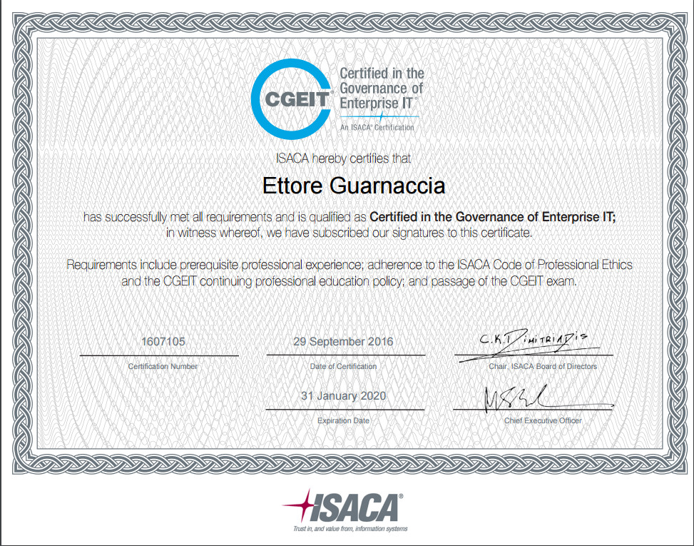 CGEIT Related Certifications - ISACA CGEIT Dump Collection