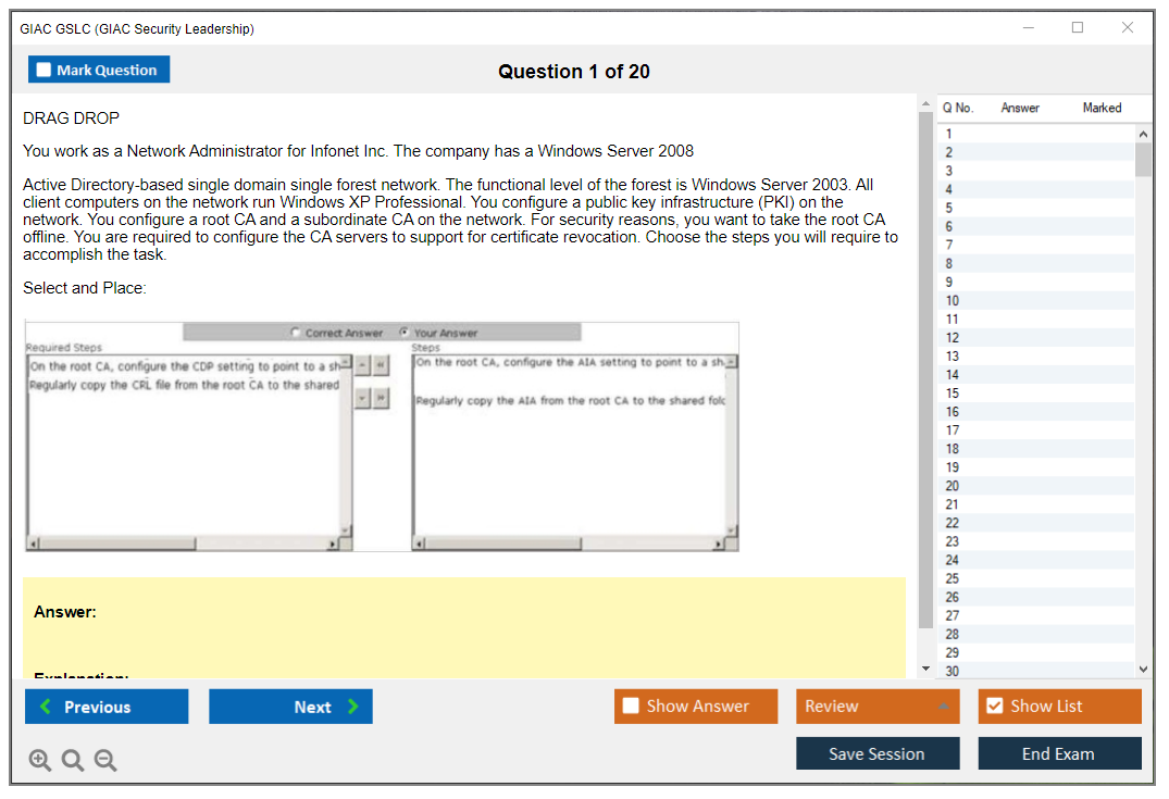 GSLC Simulations Pdf, GSLC Reliable Braindumps Questions