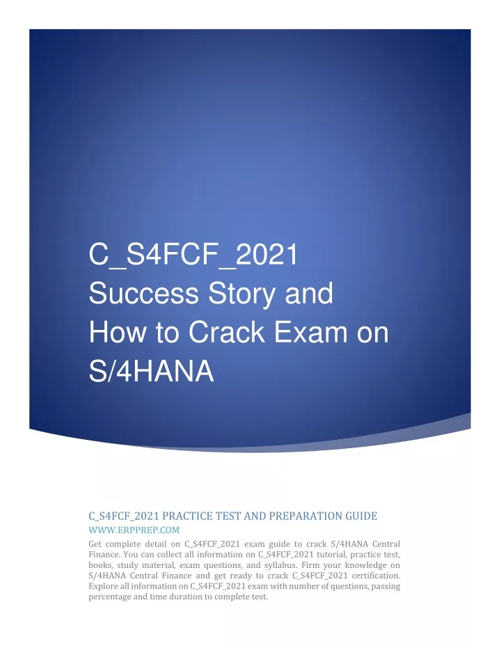 SAP C_S4FCF_2021 Valid Exam Braindumps, C_S4FCF_2021 Exam Quick Prep