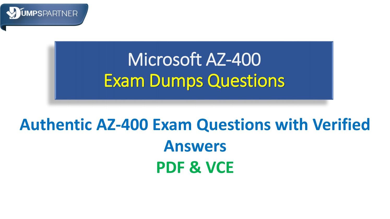 AZ-400 New Dumps Questions | Microsoft AZ-400 Lead2pass