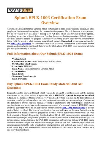 Splunk SPLK-1003 Free Sample Questions - SPLK-1003 Reliable Guide Files