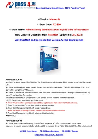 New AZ-800 Dumps Pdf, AZ-800 Exam Format | AZ-800 Passguide