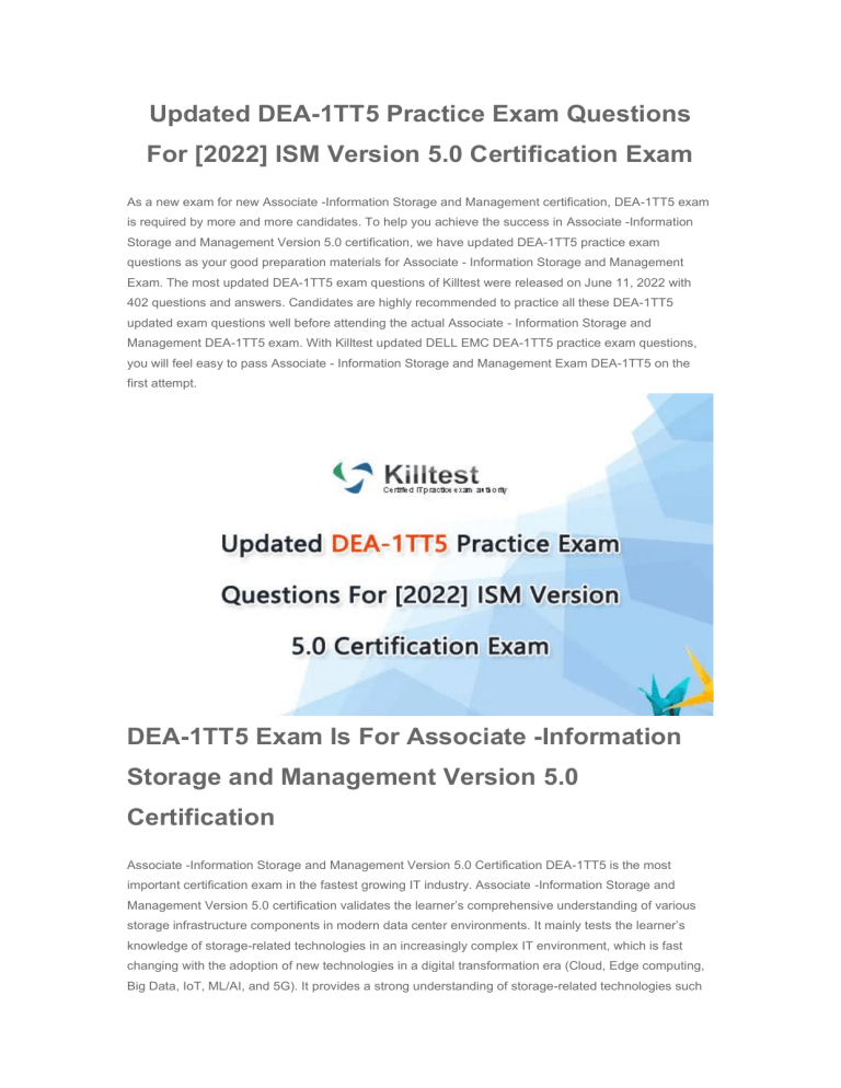 EMC DEA-1TT5 Free Download - Exam DEA-1TT5 Dump, DEA-1TT5 Latest Practice Materials