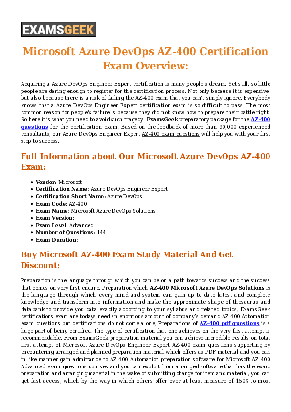 Latest Braindumps AZ-400 Ebook - Reliable AZ-400 Exam Online