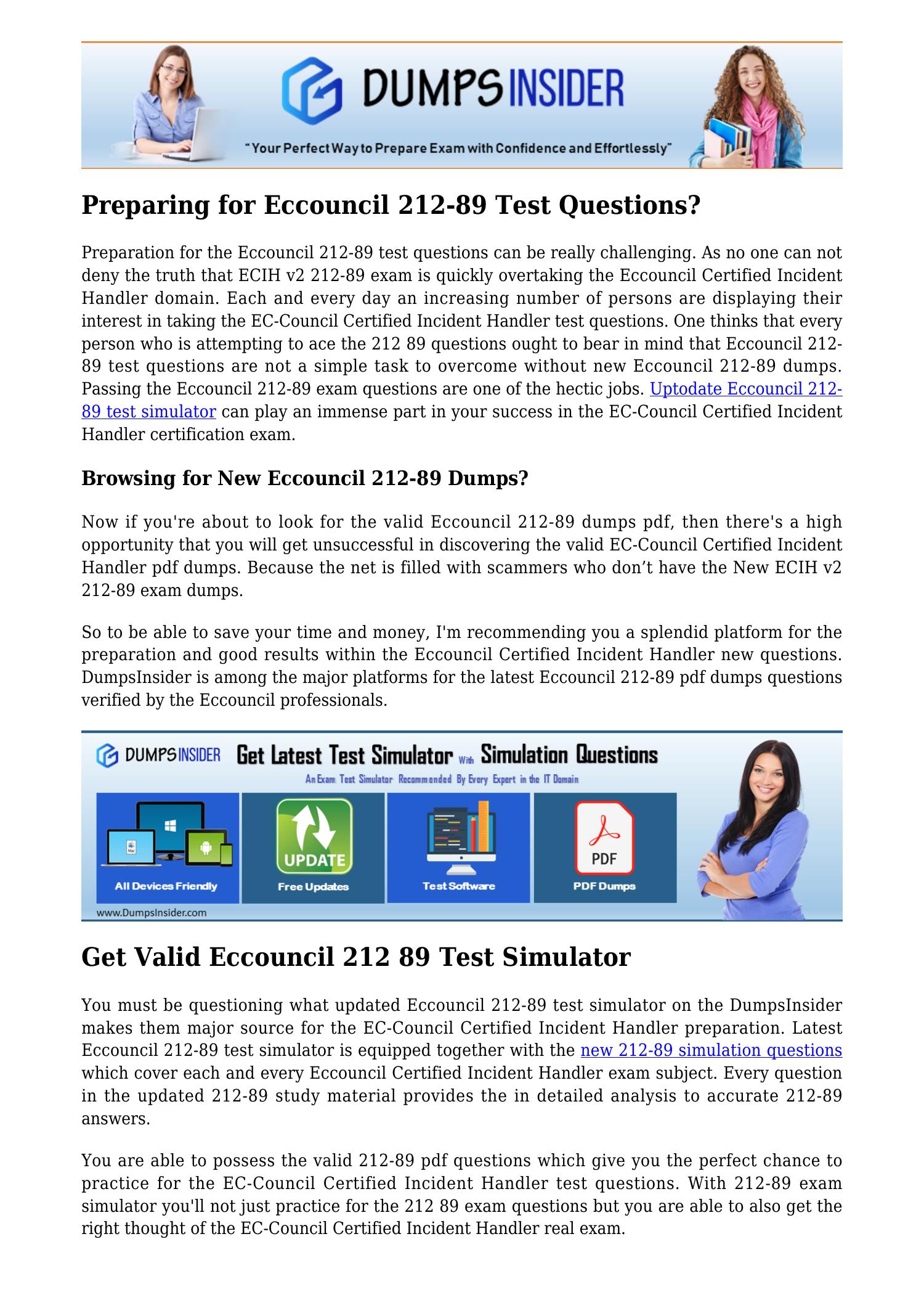 2024 212-89 New Test Bootcamp - 212-89 Free Exam, Valid EC Council Certified Incident Handler (ECIH v3) Exam Cost