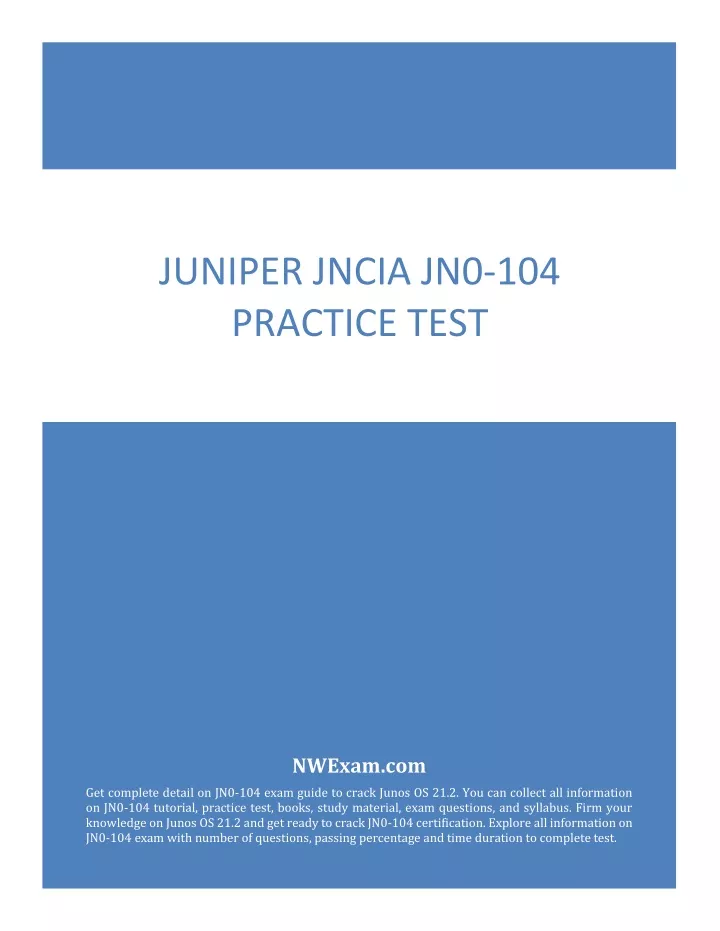 Juniper Practice JN0-104 Online - JN0-104 Printable PDF