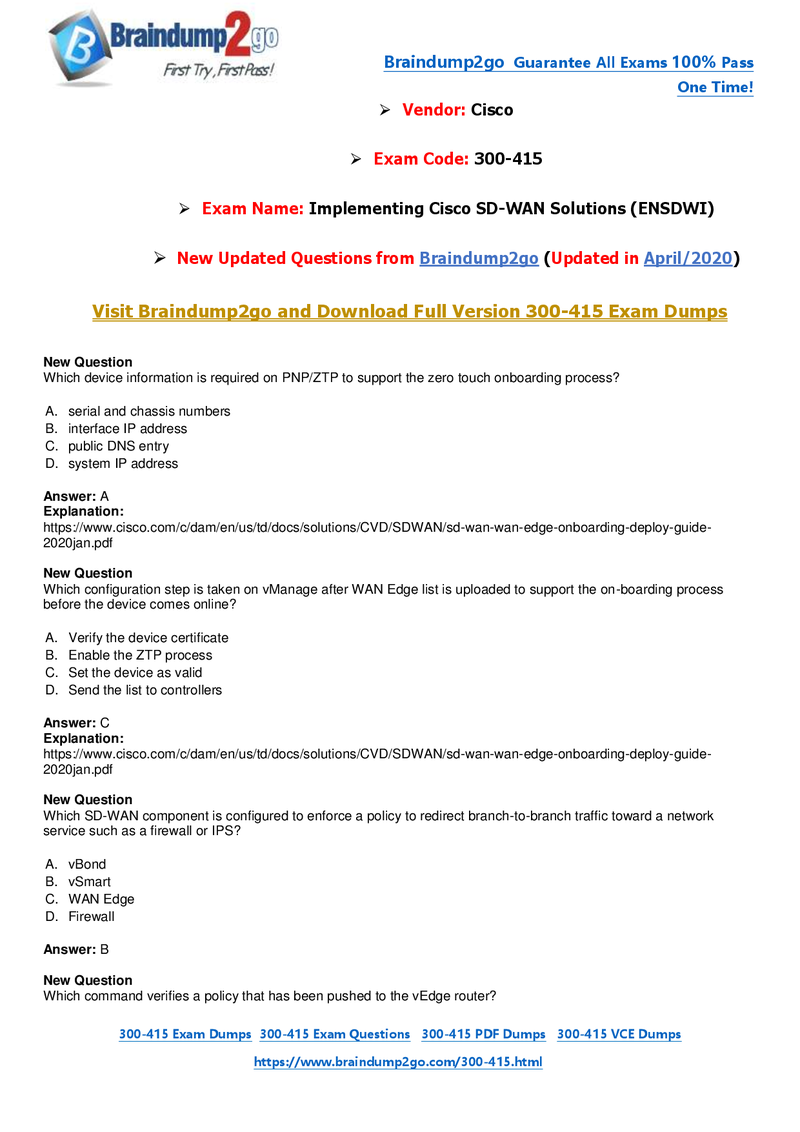 Practical 300-415 Information - Latest 300-415 Exam Cram, 300-415 Dumps Guide