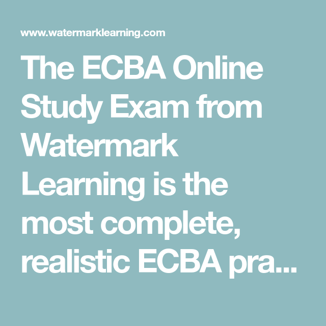 Study ECBA Material - IIBA ECBA Practice Exams