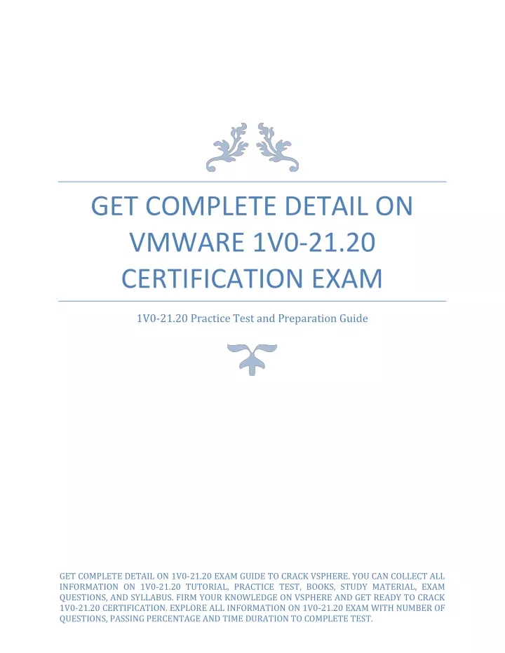 2024 Valid 1V0-21.20 Test Materials & Exam 1V0-21.20 Papers - Associate VMware Data Center Virtualization Instant Download