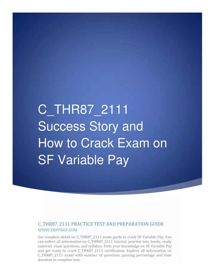 Study C_THR87_2211 Center, SAP Free C_THR87_2211 Study Material