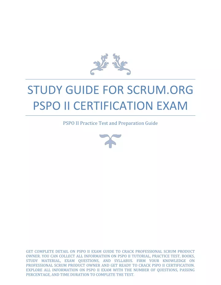 PSPO-II Free Download Pdf - Reliable PSPO-II Exam Question