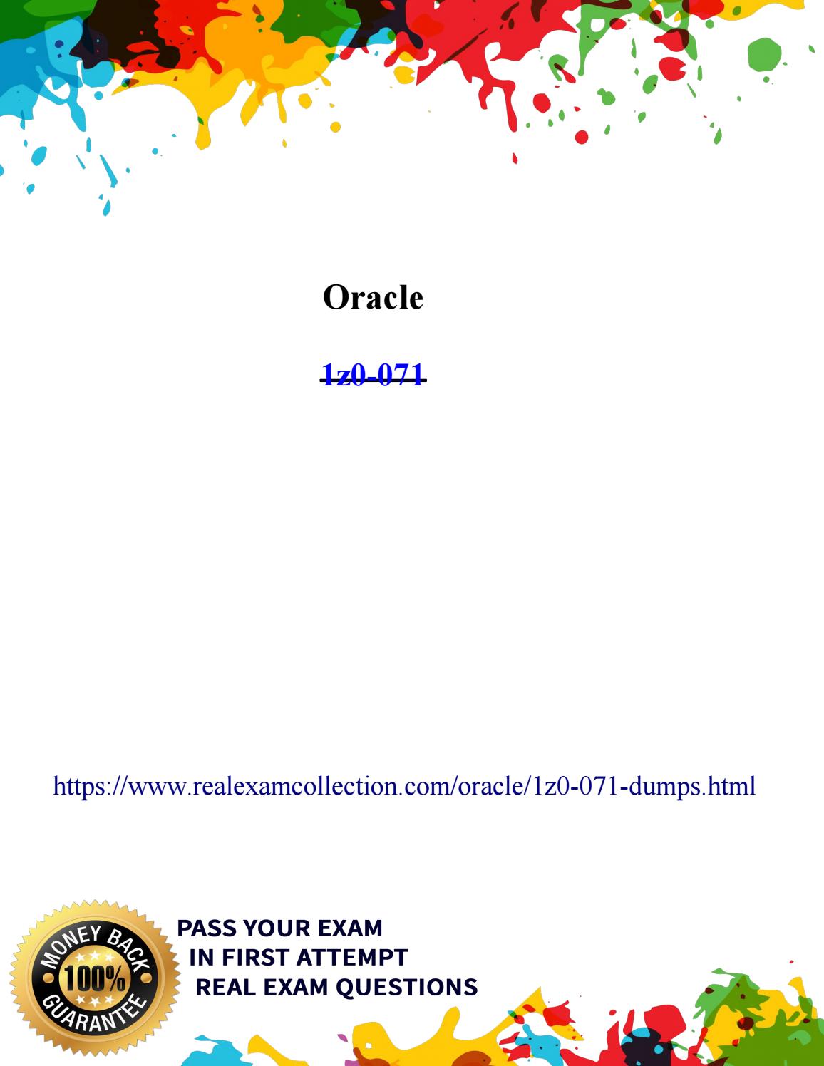 Test 1z1-071 Dump, Oracle Official 1z1-071 Study Guide