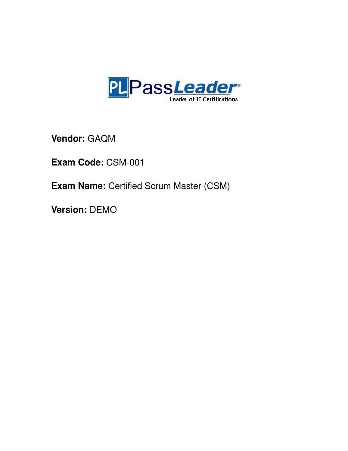 CSCM-001 Reliable Braindumps Pdf & GAQM Reliable CSCM-001 Test Dumps