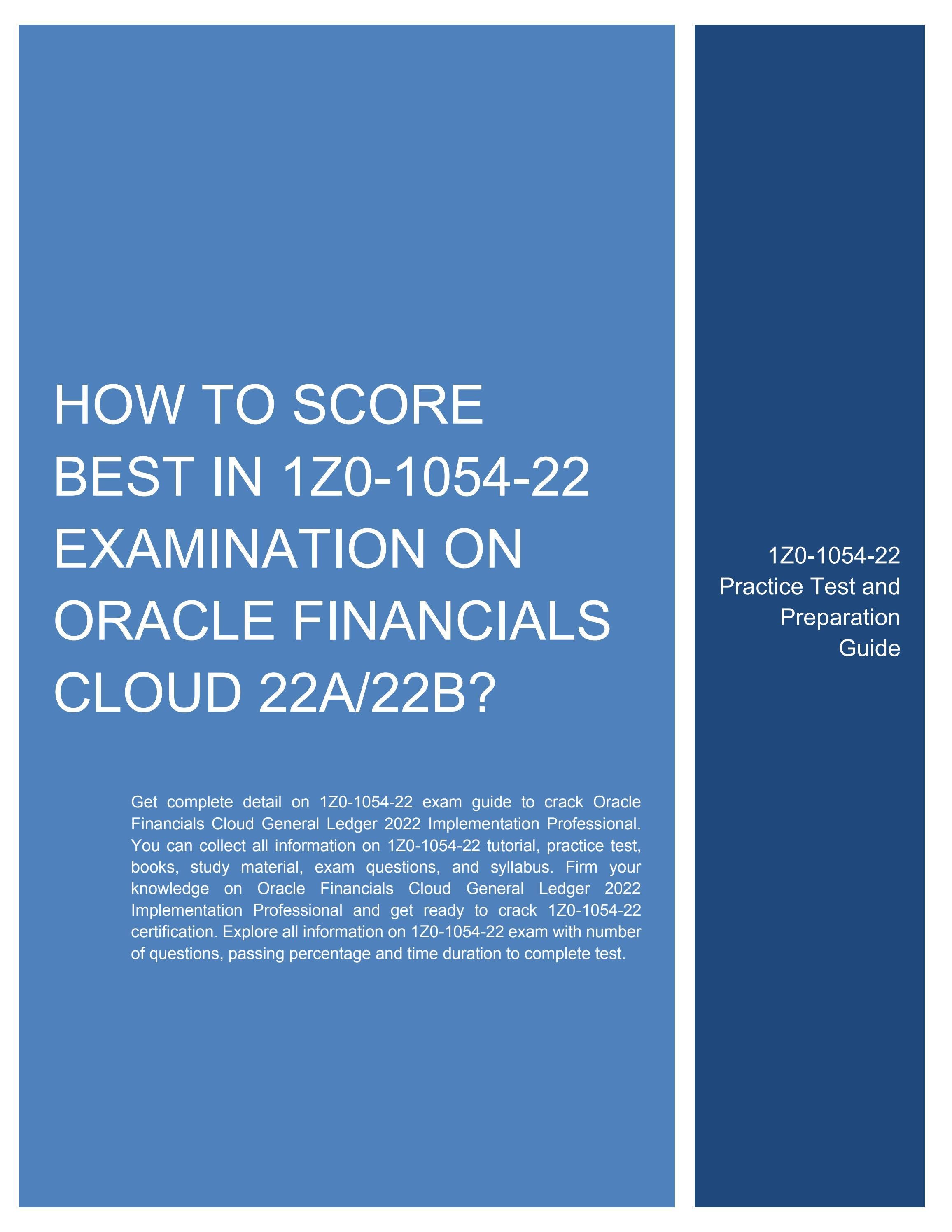 Oracle Simulations 1z0-1054-22 Pdf, Latest 1z0-1054-22 Test Report