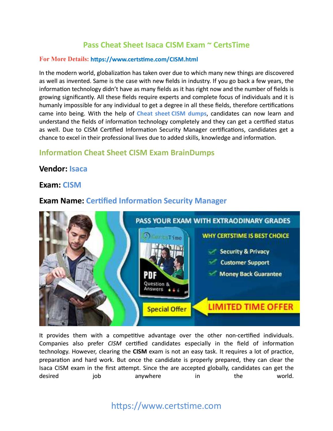 Free CISM Study Material, Practice CISM Online | Examcollection CISM Vce