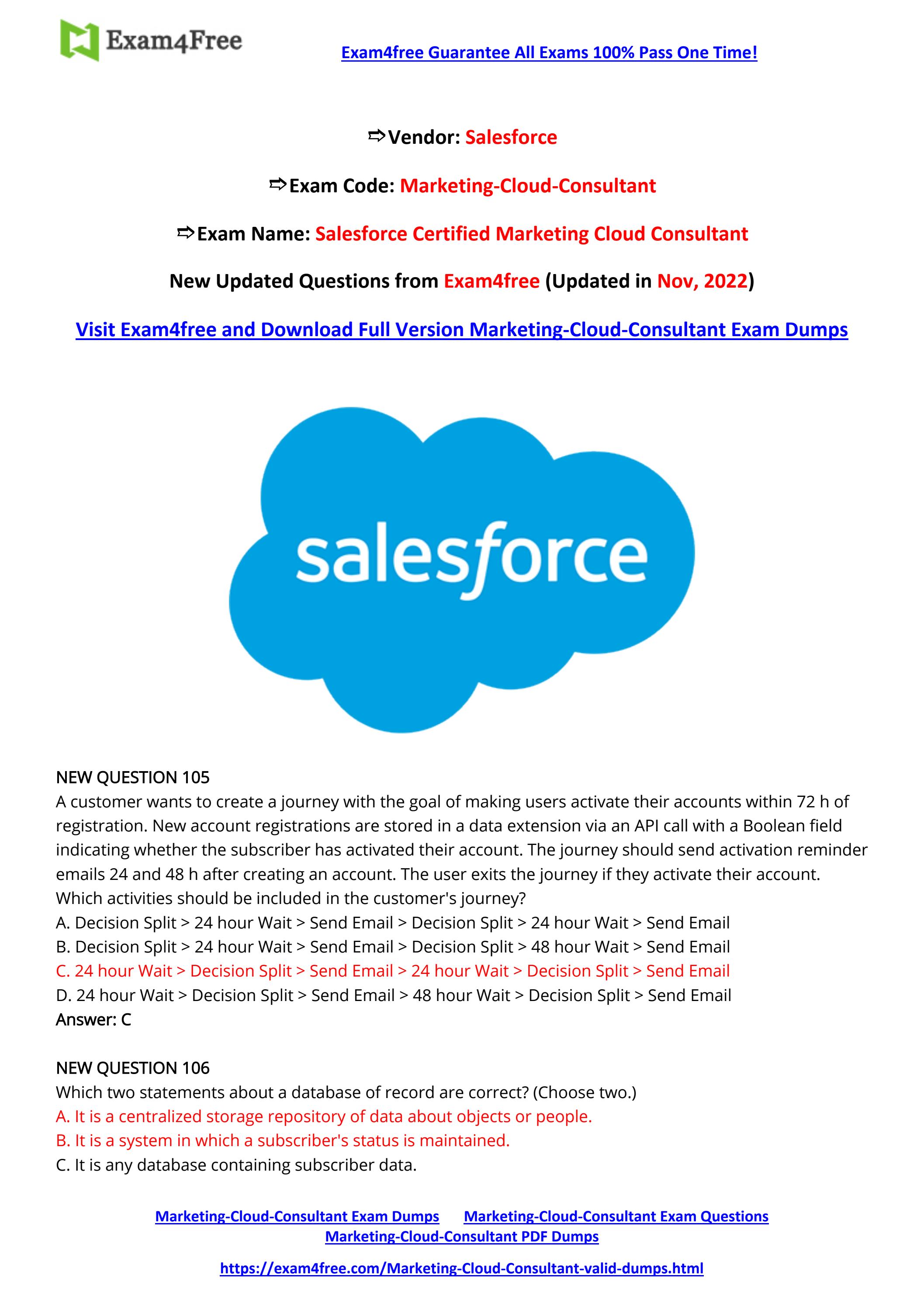 Salesforce Exam Marketing-Cloud-Consultant Learning | Marketing-Cloud-Consultant Test Dumps Demo