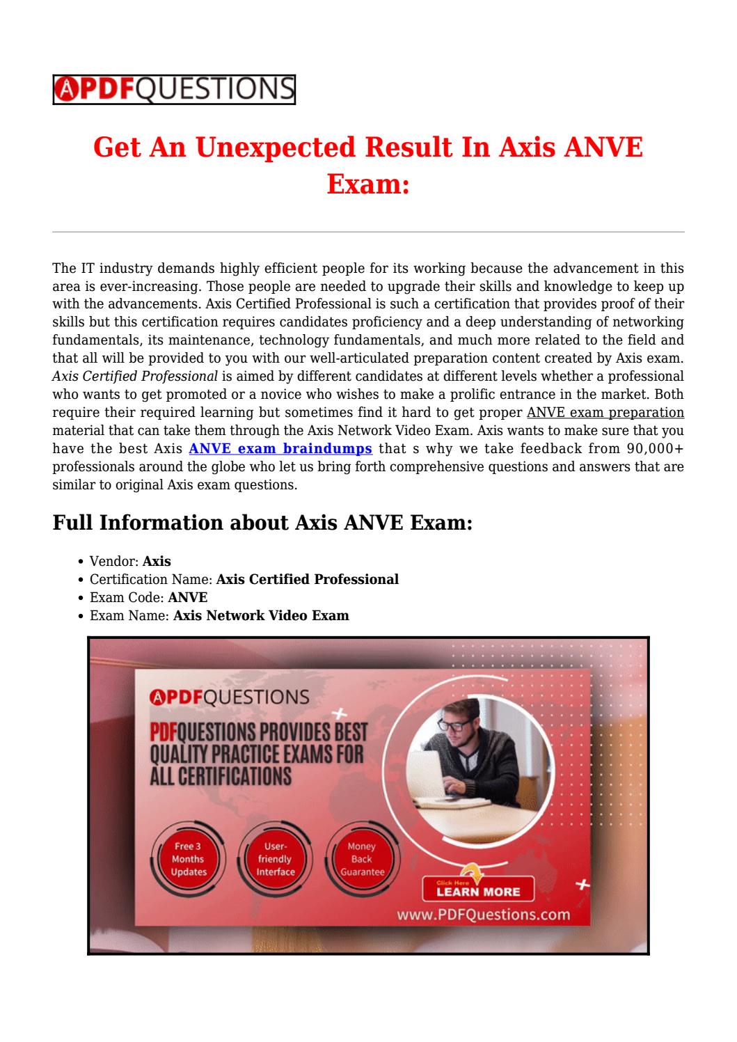 Pass ANVE Guaranteed & Axis ANVE Latest Training