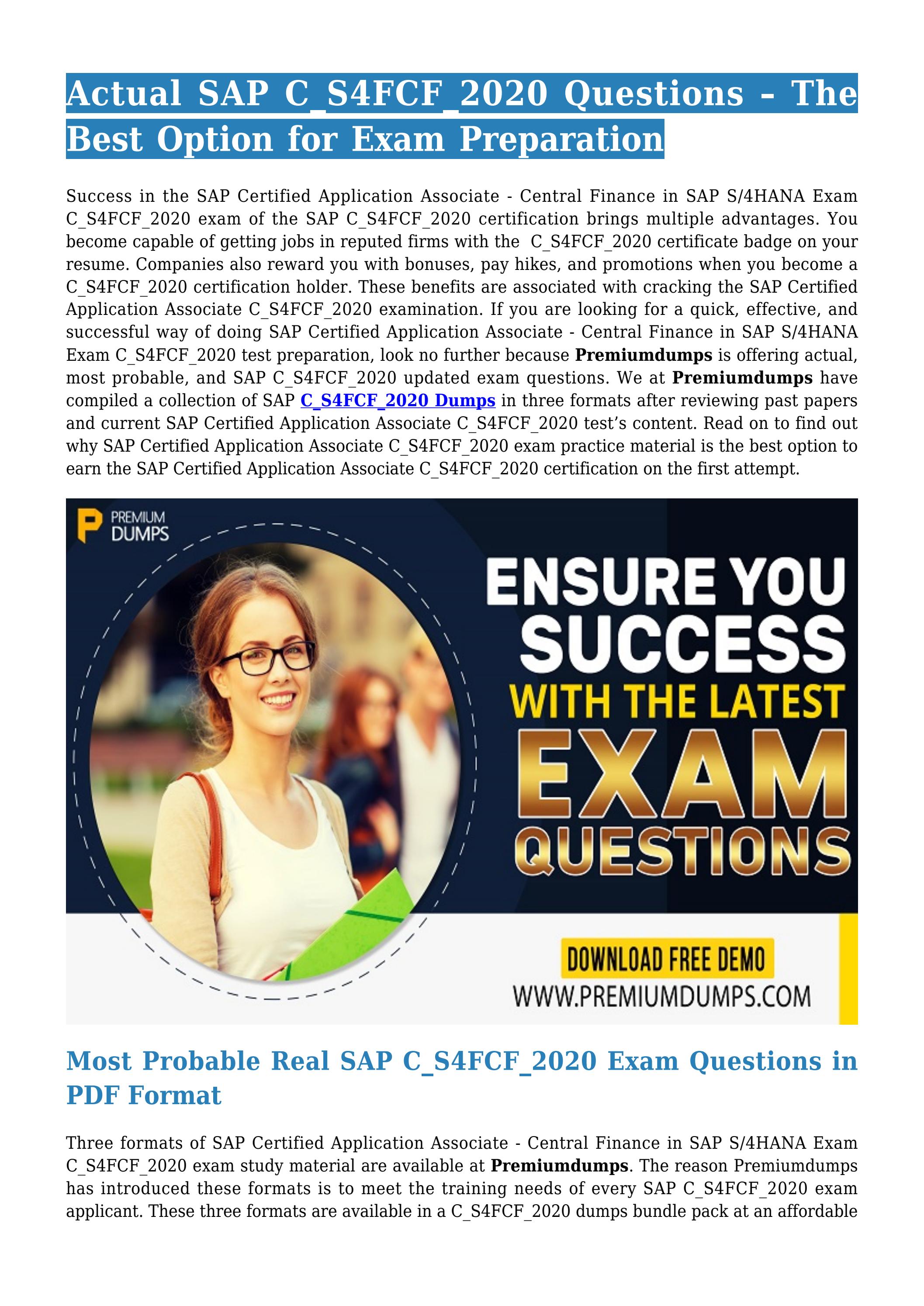 SAP C_S4FCF_2021 Latest Test Pdf | C_S4FCF_2021 Latest Exam Pass4sure