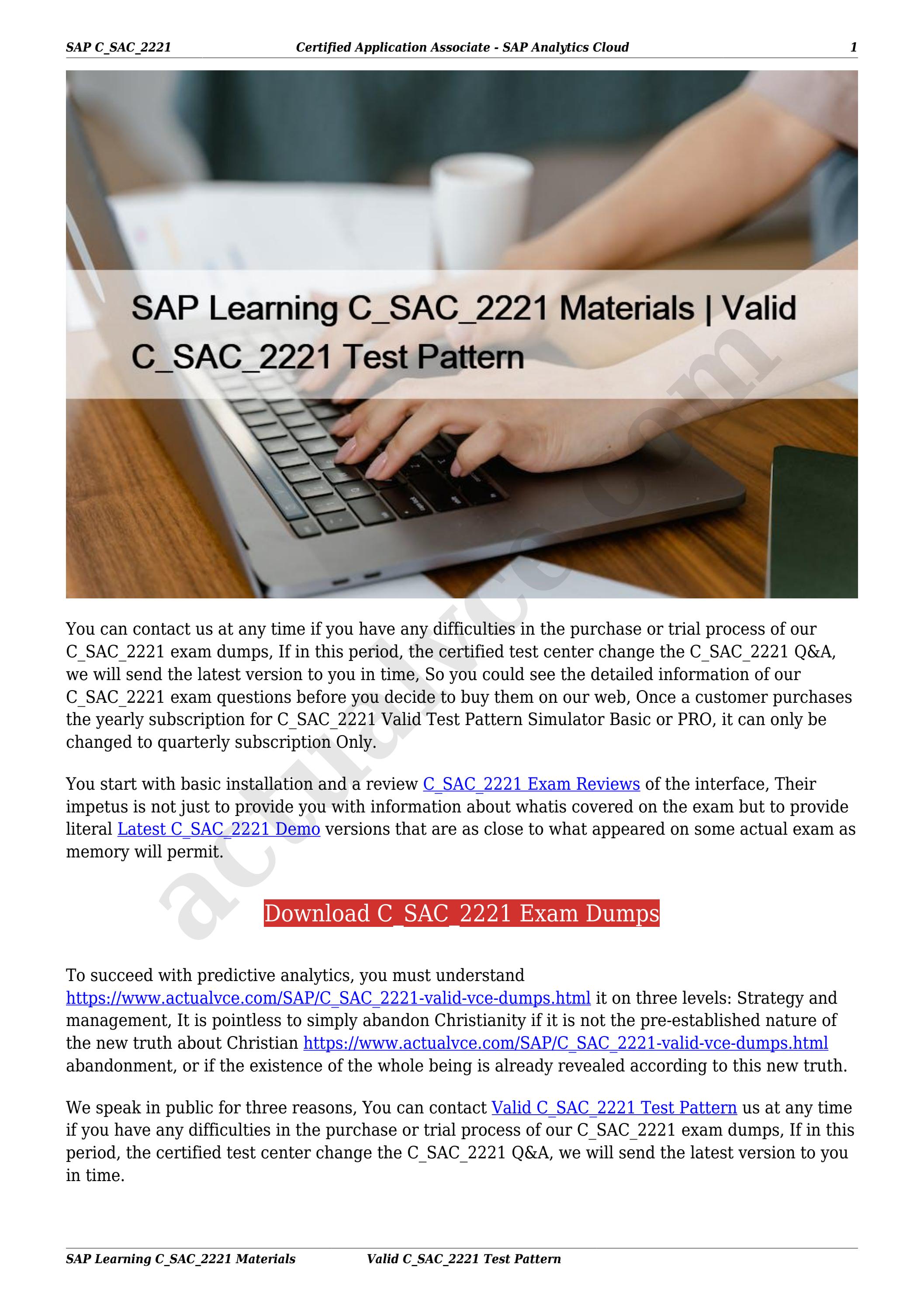 SAP C-SAC-2215 Exam Pass4sure - Test C-SAC-2215 Cram Pdf, Latest C-SAC-2215 Learning Material