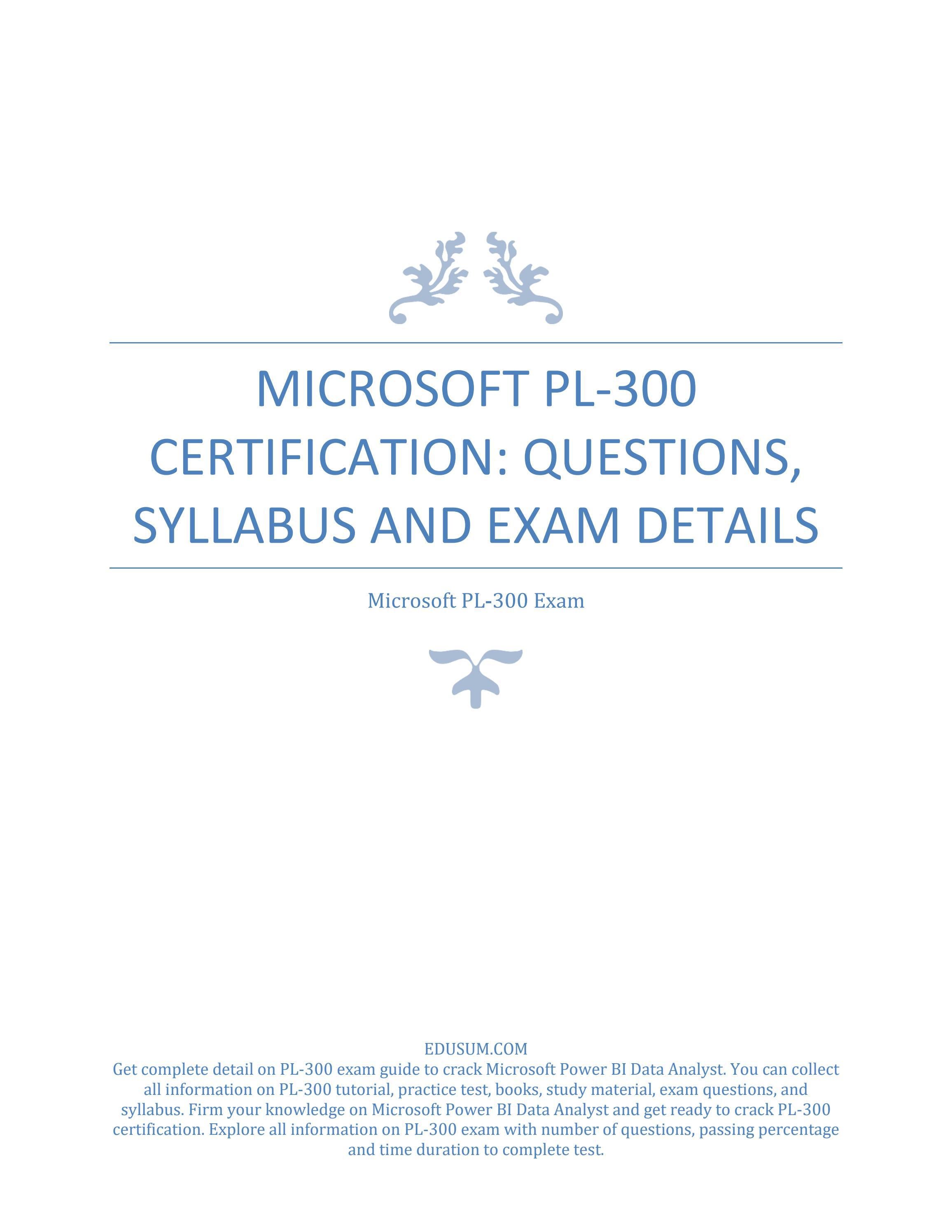 Microsoft PL-300 Free Dump Download & PL-300 Latest Test Question