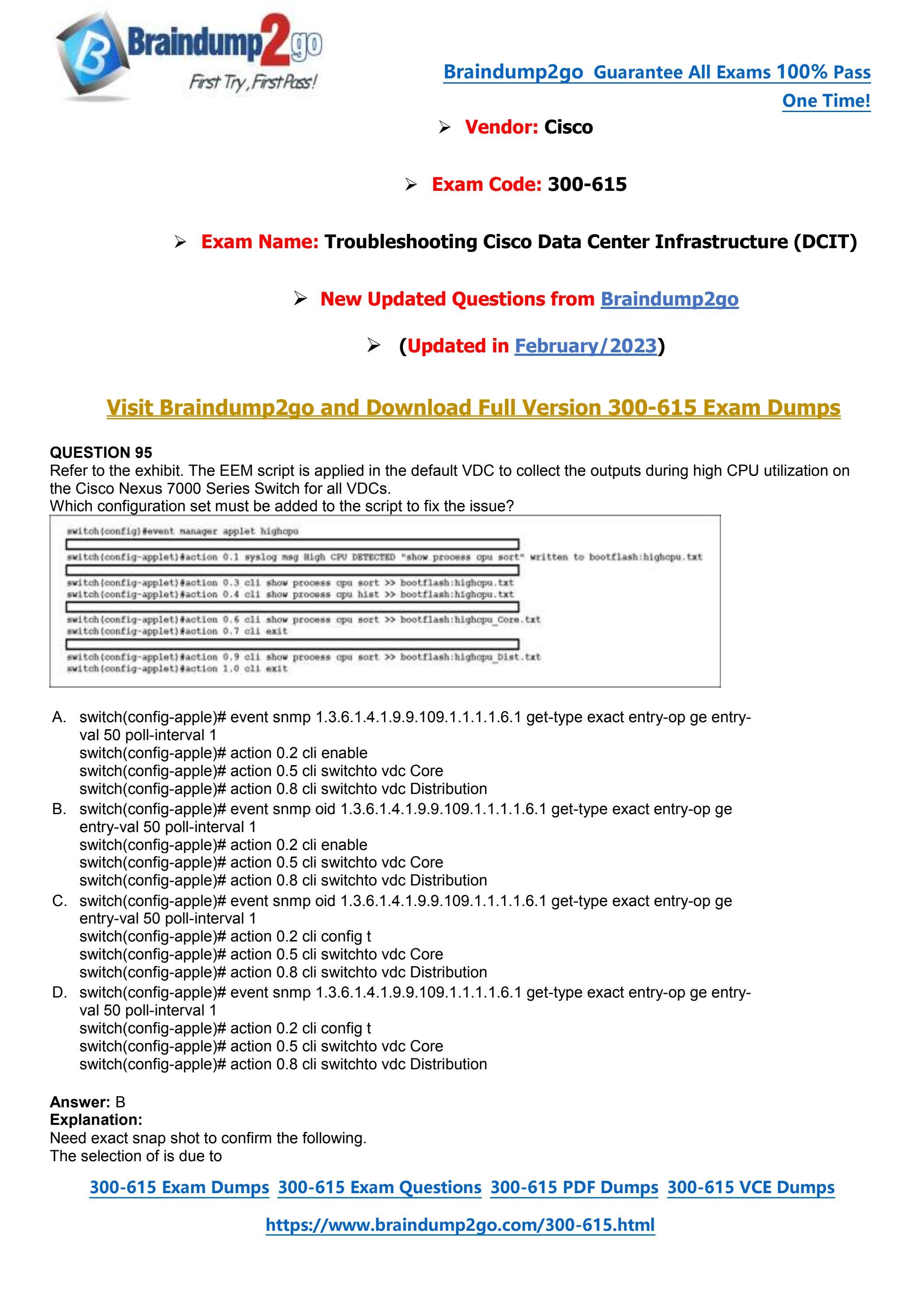 Cisco Valid Test 300-615 Format & 300-615 Pass4sure Study Materials