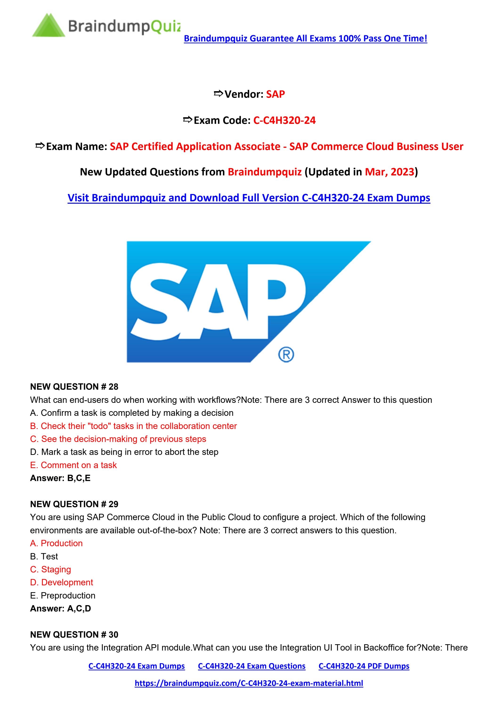 SAP Sample C-C4H320-24 Questions Pdf - C-C4H320-24 Premium Files