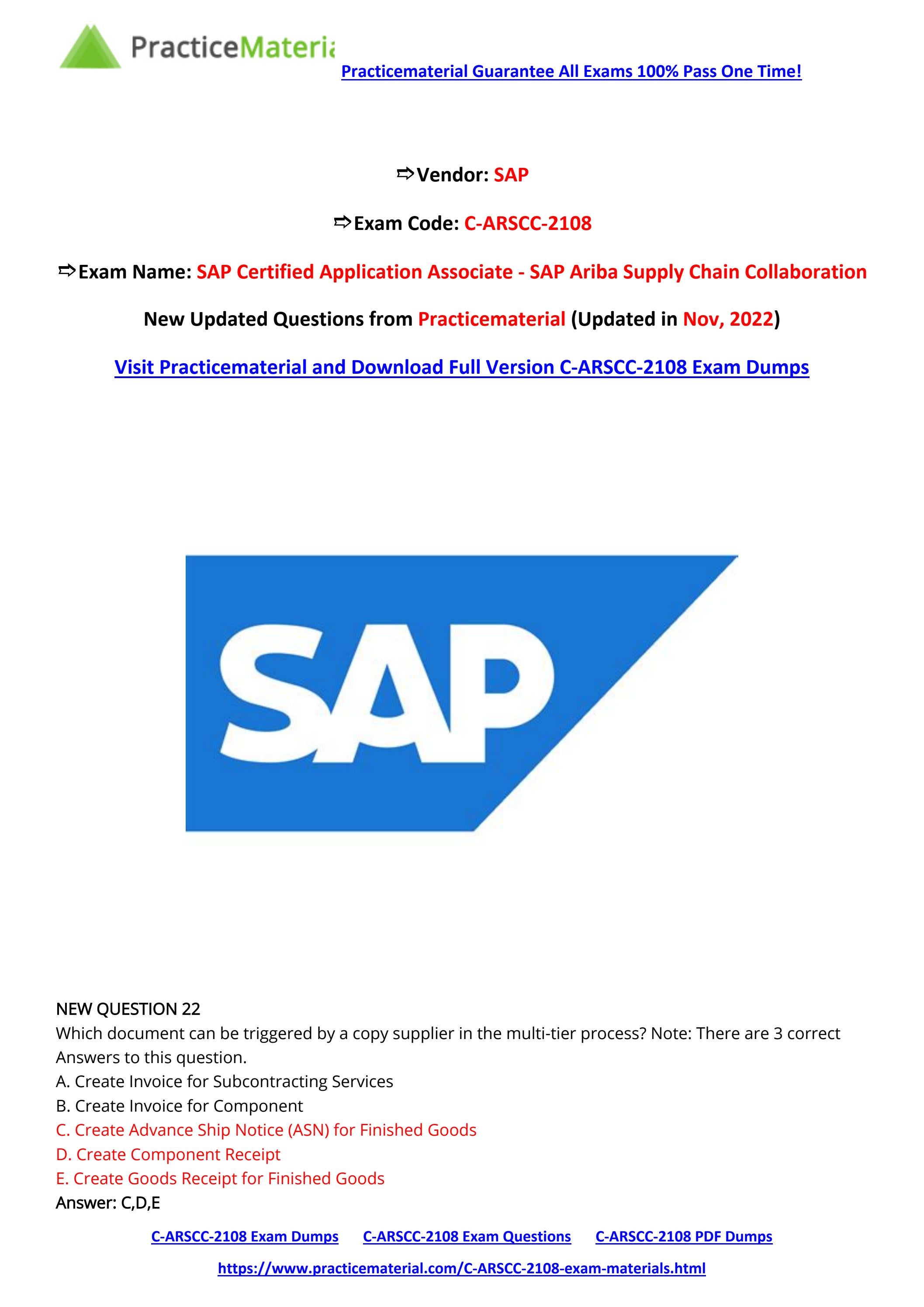 C-ARSCC-2208 Examcollection Free Dumps, SAP Exam Dumps C-ARSCC-2208 Pdf