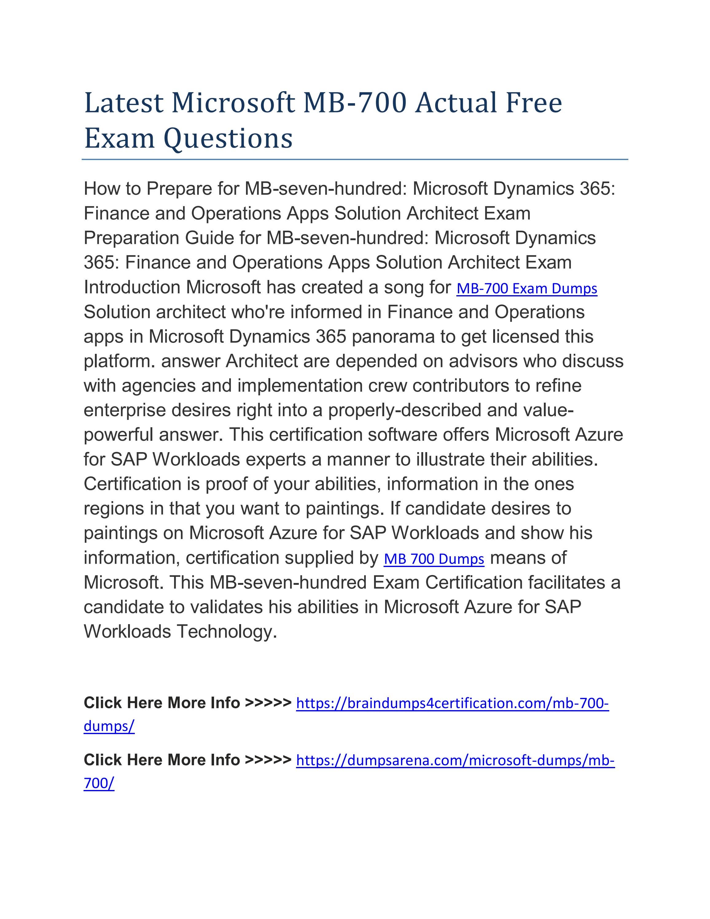 Simulation MB-700 Questions & Microsoft New MB-700 Test Papers