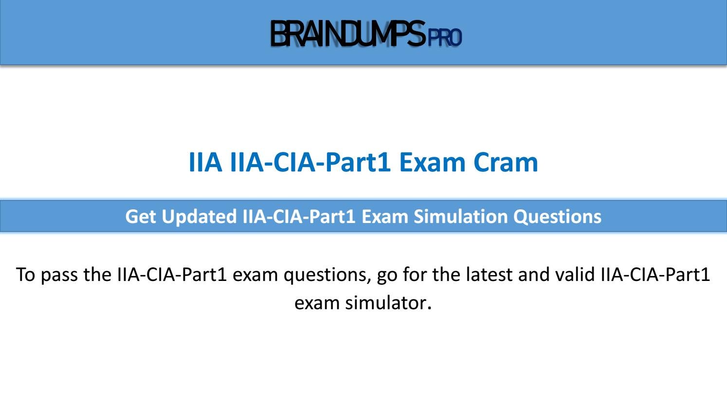 IIA-CIA-Part1 Reliable Exam Dumps - IIA-CIA-Part1 Valid Braindumps Ebook