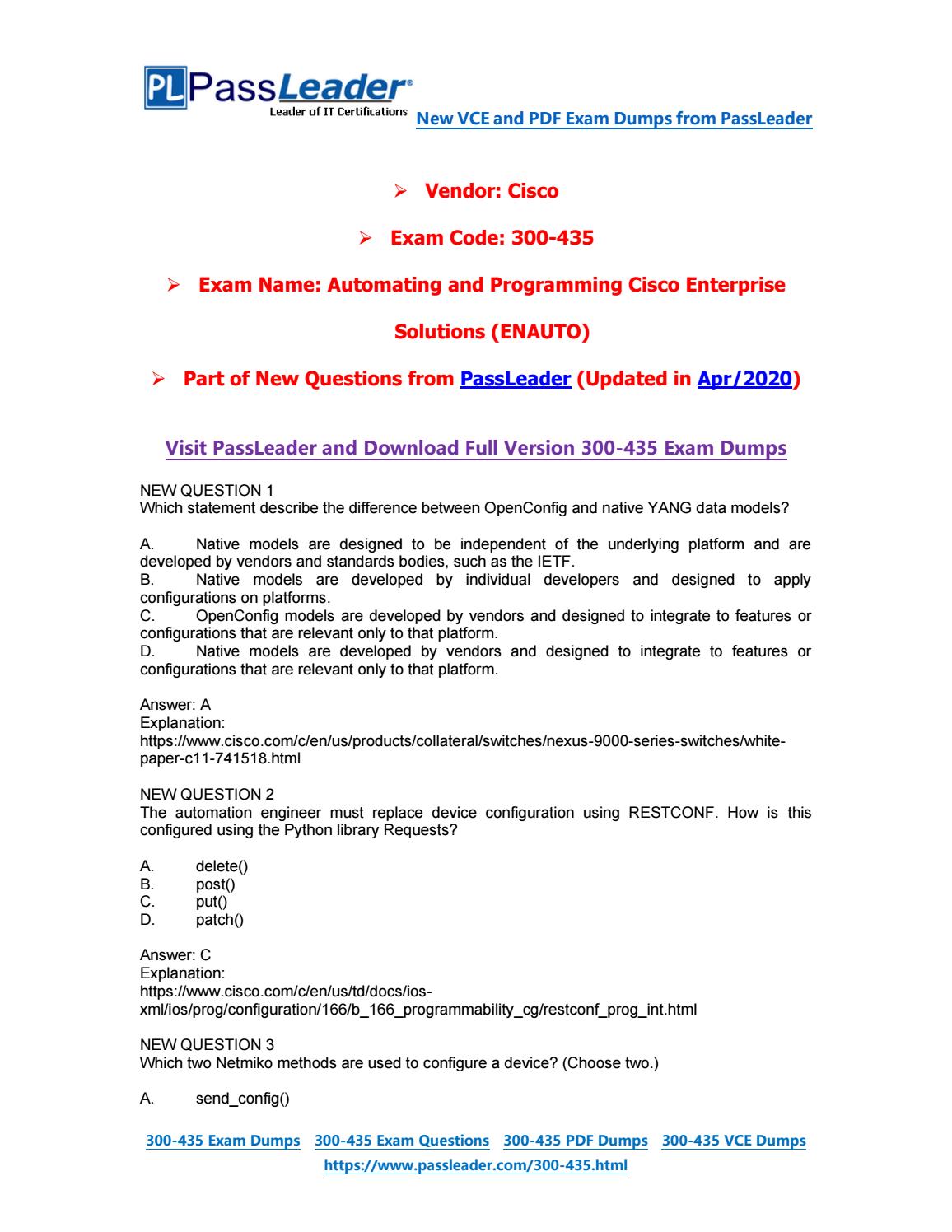 2024 New 300-435 Test Voucher | New 300-435 Test Pdf & Automating and Programming Cisco Enterprise Solutions Exam Paper Pdf