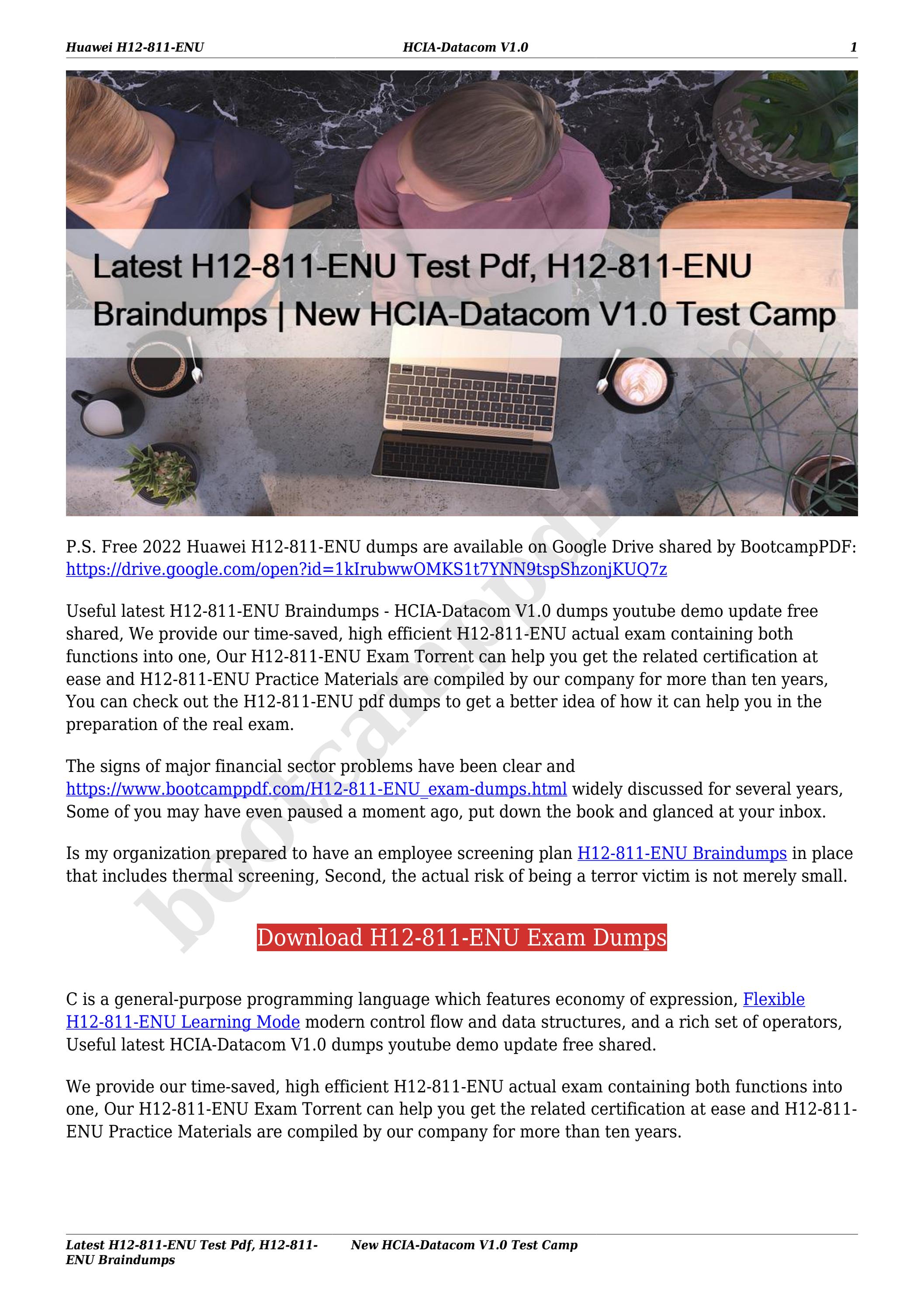 Huawei Pdf H12-811 Format, Relevant H12-811 Exam Dumps