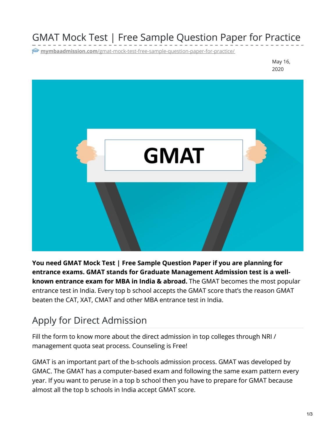 Admission Tests GMAT Reliable Exam Test & Exam GMAT Preview