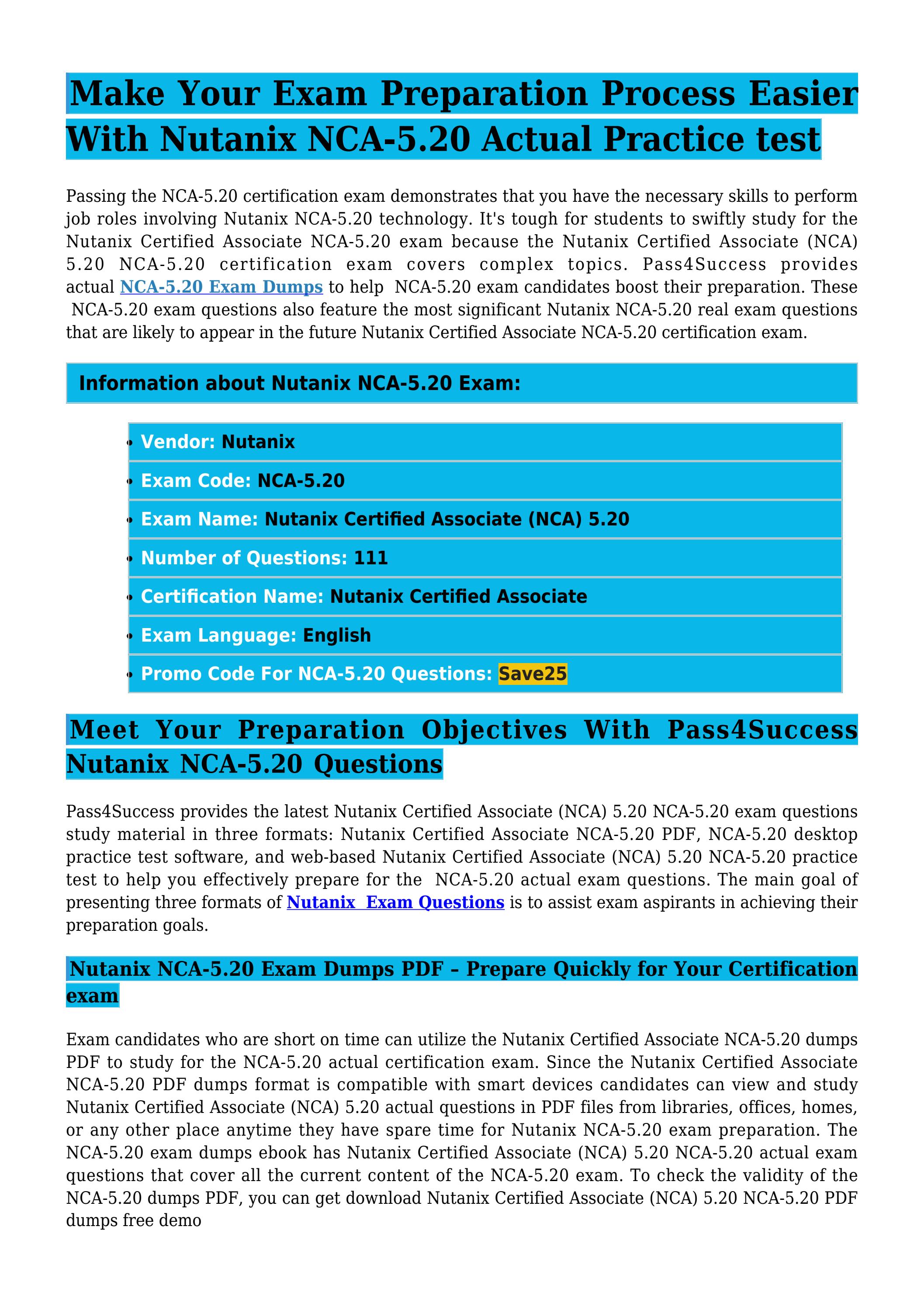 NCA-5.20 Vce Test Simulator & Practice NCA-5.20 Online - NCA-5.20 Reliable Exam Pass4sure