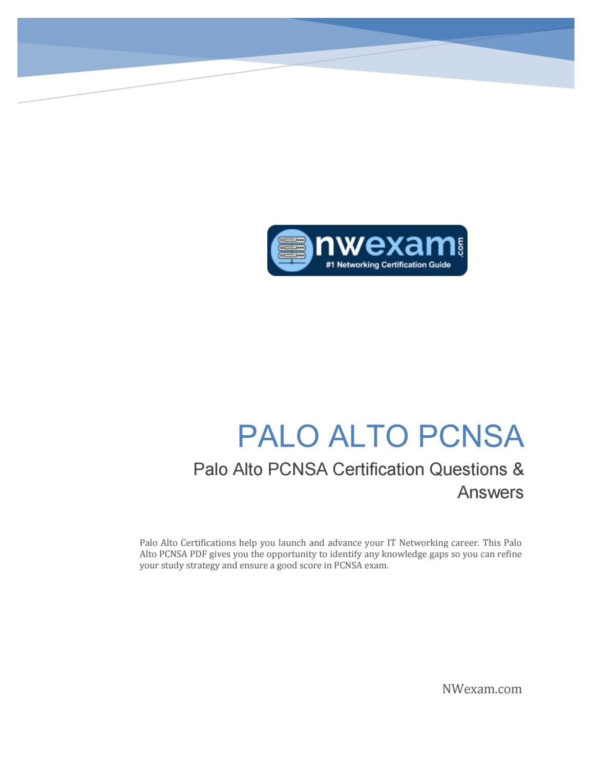 PCNSA Reliable Study Notes, Palo Alto Networks PCNSA Official Cert Guide