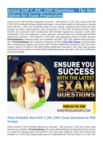 Reliable C-SIG-2201 Dumps Pdf | SAP C-SIG-2201 Reliable Exam Questions